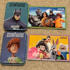 McDonald's Multiversus Double Sided Tins with Double Sided Puzzles Batman Shaggy
